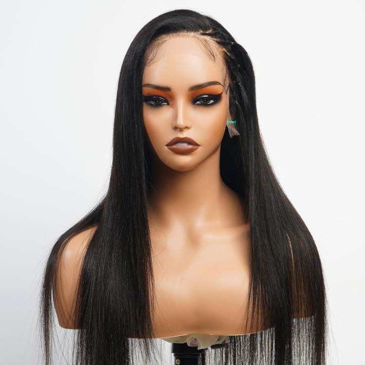 Straight Braids Lace Front Wig Clear Transparent Lace Silk Human Hair Wig- Amanda Hair