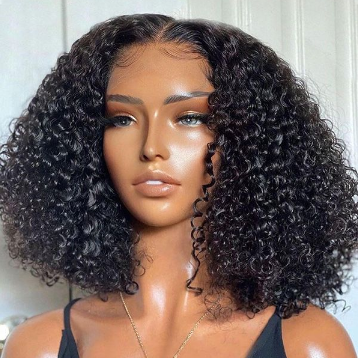 Amanda Glueless Luxurious  Afro Curly Behind Hairline Lace Front Transparent Lace 100% Human Hair Wig