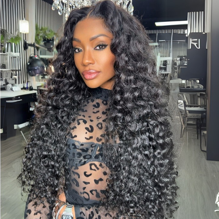 MaxPre 13x4 300% Density Luxury custom wigs Loose Wave Glueless  Lace Wigs Virgin Human Hair Transparent Lace Front Deep Wave Wig Super Double Drawn Level  - Amanda Hair
