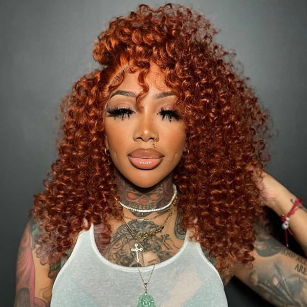 Wow $0.1 Lace Wig| Dark Ginger Brown Wear Go Glueless 7×5 Lace Wig 180% Density Flash Sale