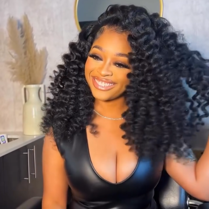 Glueless Loose Deep Wave  Clear Transparent Lace Front Wigs For Women-Amanda Hair
