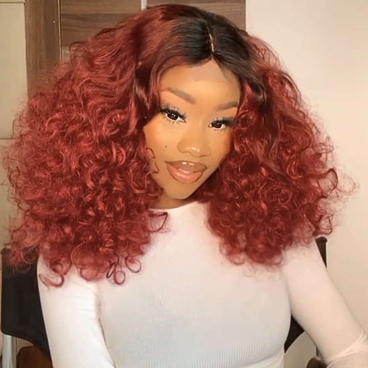 Reddish Brown Colored Deep Wave 13x4 Lace Front Wigs 4*4 Lace Closure Wigs With Baby Hair No Code Needed -Amanda Hair