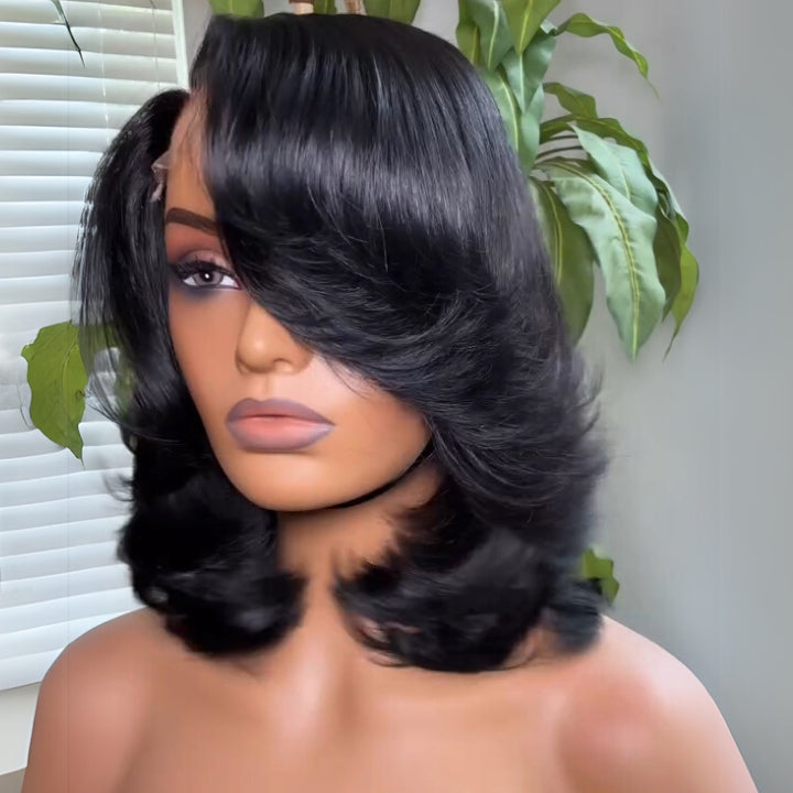 Short Bob Lace Wig C Part Hairstyle Wig Human Hair Pre Plucked-Amanda Hair