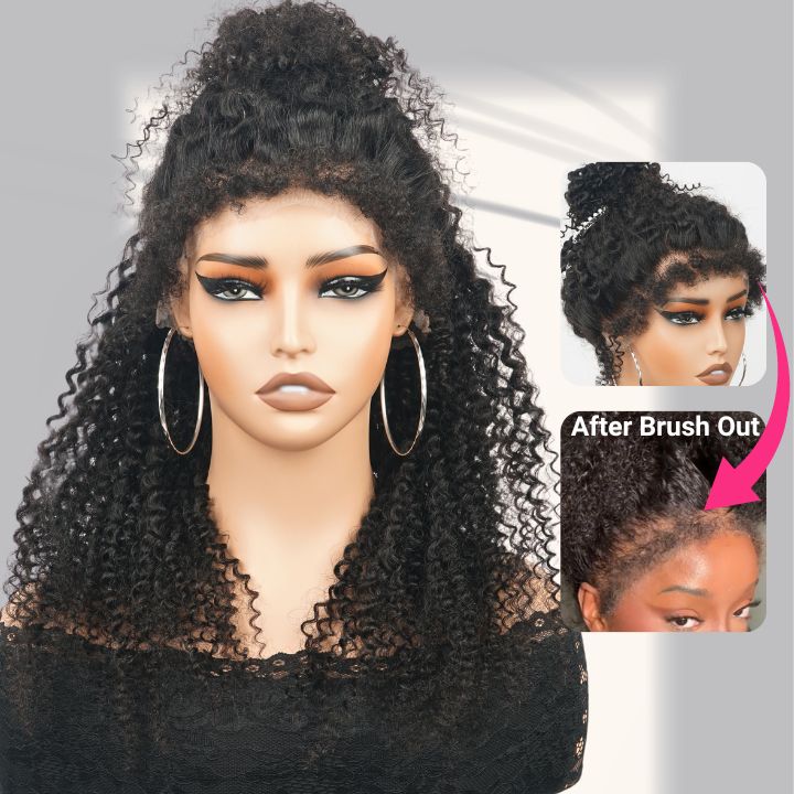180% Density Natural Curly Hair 360 Full Lace Wig No Code Needed -Amanda Hair