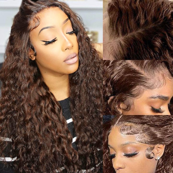 Weekend Flash Sale Chestnut Deep Wave HD Lace Wigs Deep Hairline 100% Human Hair Transparent Lace Front Wigs-Amanda Hair