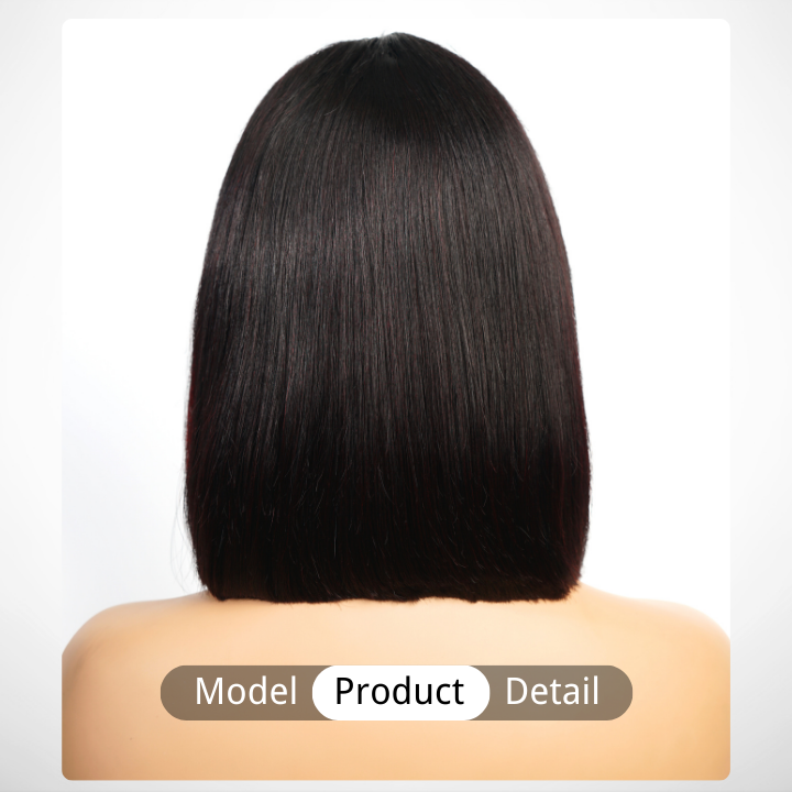 Glueless Highlight  Brazilian Straight Short Bob Layer Lace Wigs Transparent Pre Plucked Hairline No Code Needed -Amanda Hair