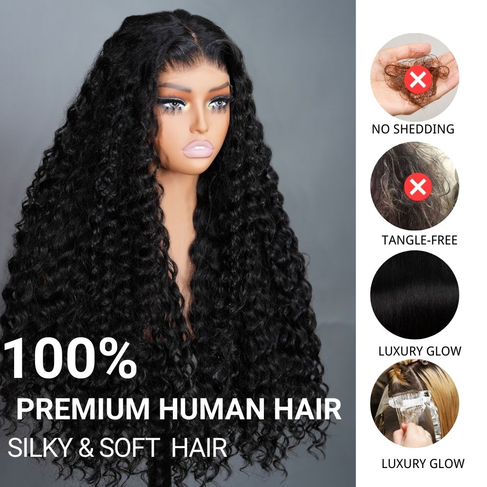 Glueless Loose Wave Wigs Virgin Human Hair 6*4/13*4 Transparent HD Lace Front Deep Wave Wig Pre Plucked Hairline - Amanda Hair
