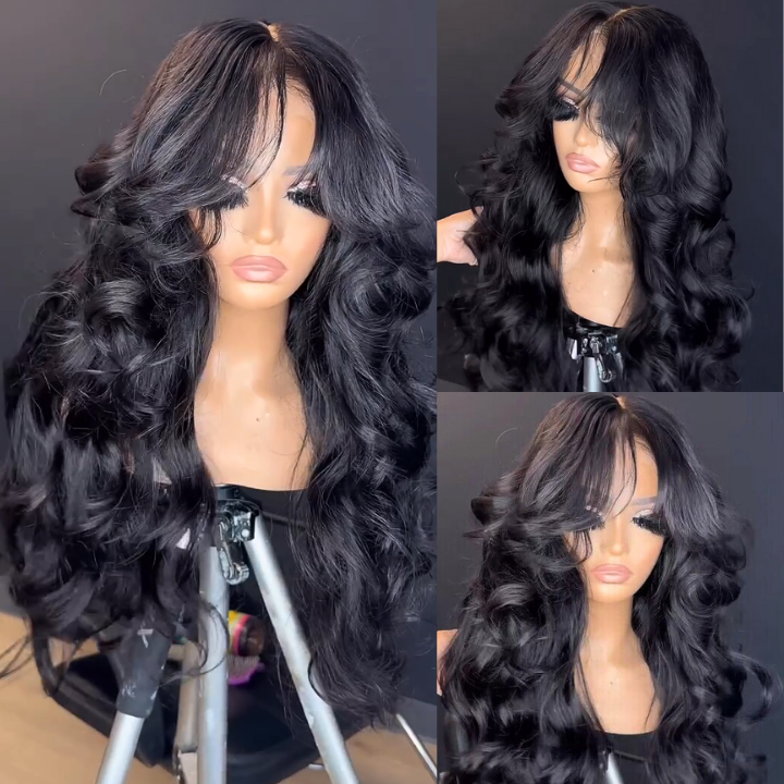 Wow $0.1 Lace Wig| Loose Wave Glueless Invisible 180% Lace Front Wig Curtain Bangs Flash Sale