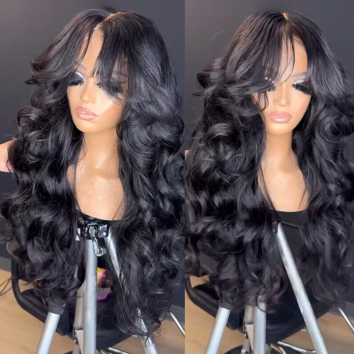 Wow $0.1 Lace Wig| Loose Wave Glueless Invisible 180% Lace Front Wig Curtain Bangs Flash Sale