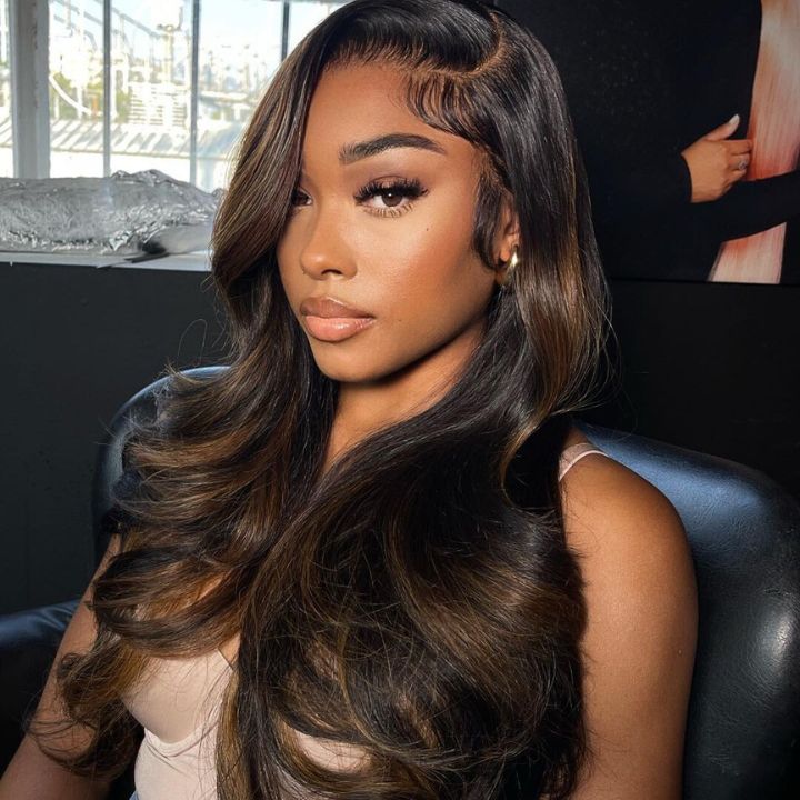 Blayage Highlight 1B/30 Color Body Wave Human Hair 13x4 Lace Front Wigs