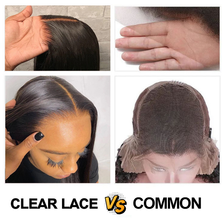 Brown Glueless Water Wave 13*4 Clear Transparent HD Lace Front Wigs Plucked Hairline -Amanda Hair
