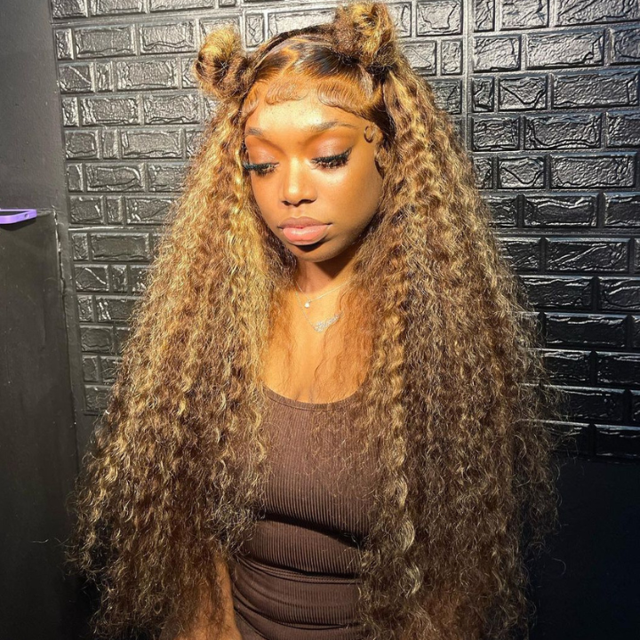 24H Fast Shipping Long Curly Hair 13*4 HD Lace Frontal Wig Thick Curly Hair Glueless Wigs Stock Limited -Amanda Hair