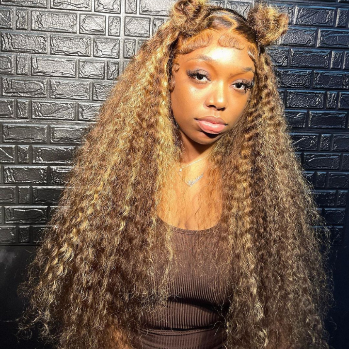 24H Fast Shipping Long Curly Hair 13*4 HD Lace Frontal Wig Thick Curly Hair Glueless Wigs Stock Limited -Amanda Hair