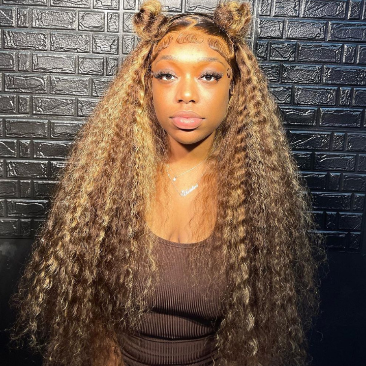 24H Fast Shipping Long Curly Hair 13*4 HD Lace Frontal Wig Thick Curly Hair Glueless Wigs Stock Limited -Amanda Hair