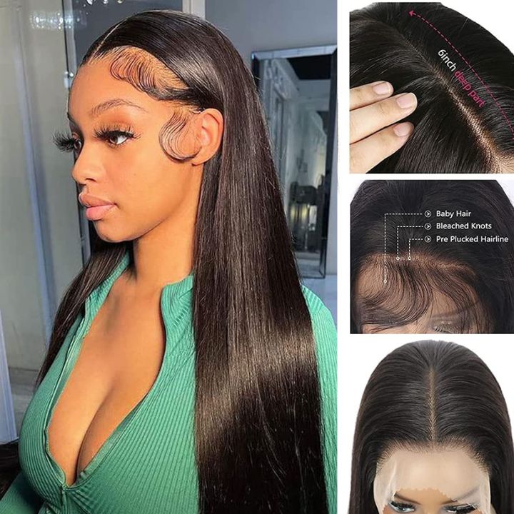 Tiktok Mini.wheatt Same Wig Long Straight Hair Wigs 13x6 HD Transparent Lace Frontal Wig-Amanda Hair