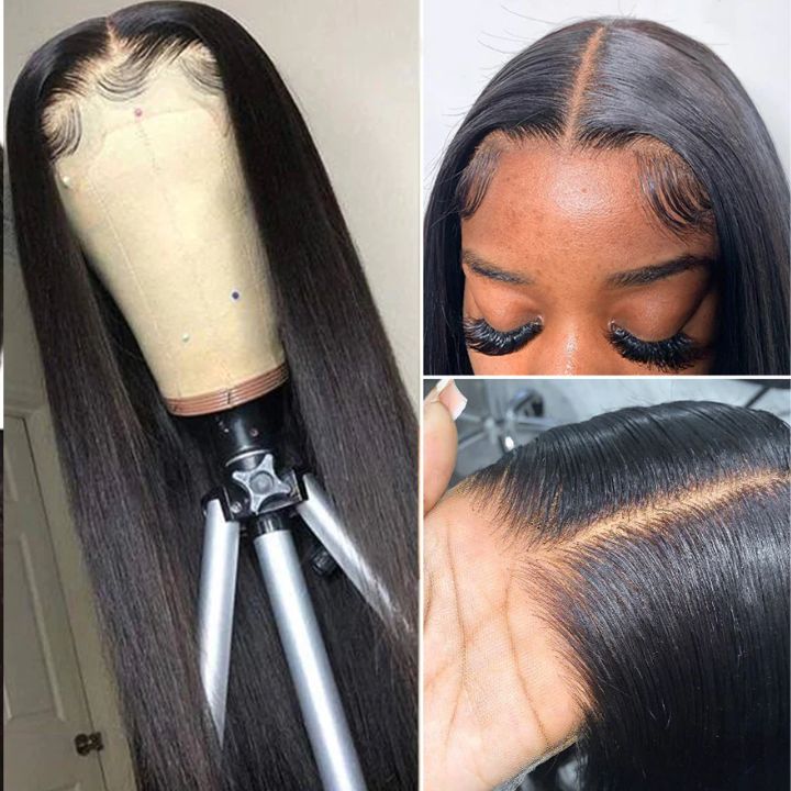 Glueless Straight 13x4 Lace Front / 6x4.5 Closure Transparent Lace Wigs Pre Plucked Hairline-Amanda Hair