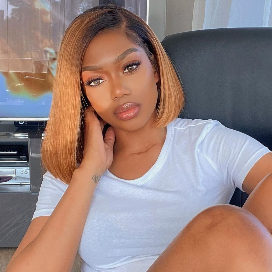 Short Bob 13x4 Lace Front Wig Blonde Straight Bob Wig 100% Human Hair For Black Women-Amanda Hair