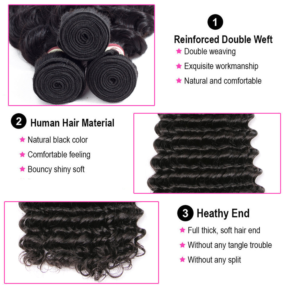 Brazilian Kinky Curly 4 Bundles With 4*4 Lace Closure 10A Grade 100% Remi Human Hair Soft Shiny Wave Hair - Amanda Hair