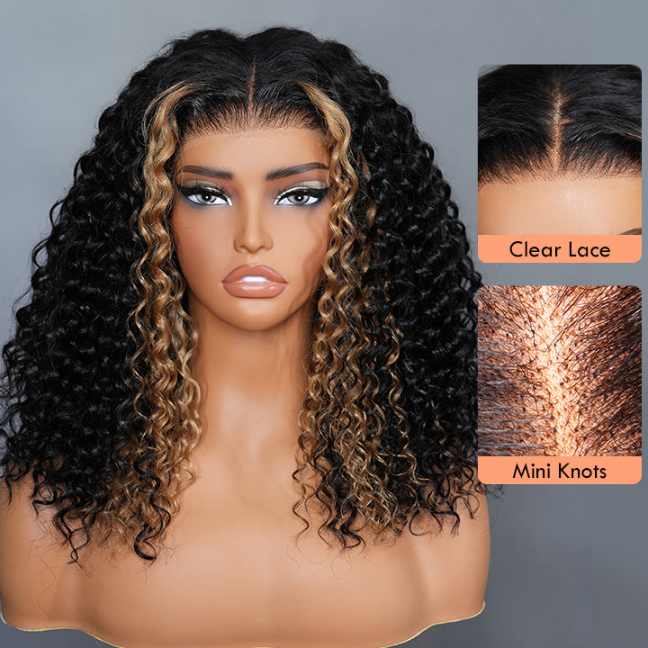 Bogo Flash Sale: 28" Blonde Highlights 6*4 Lace Wig+14" 3-in-1 Half Wig