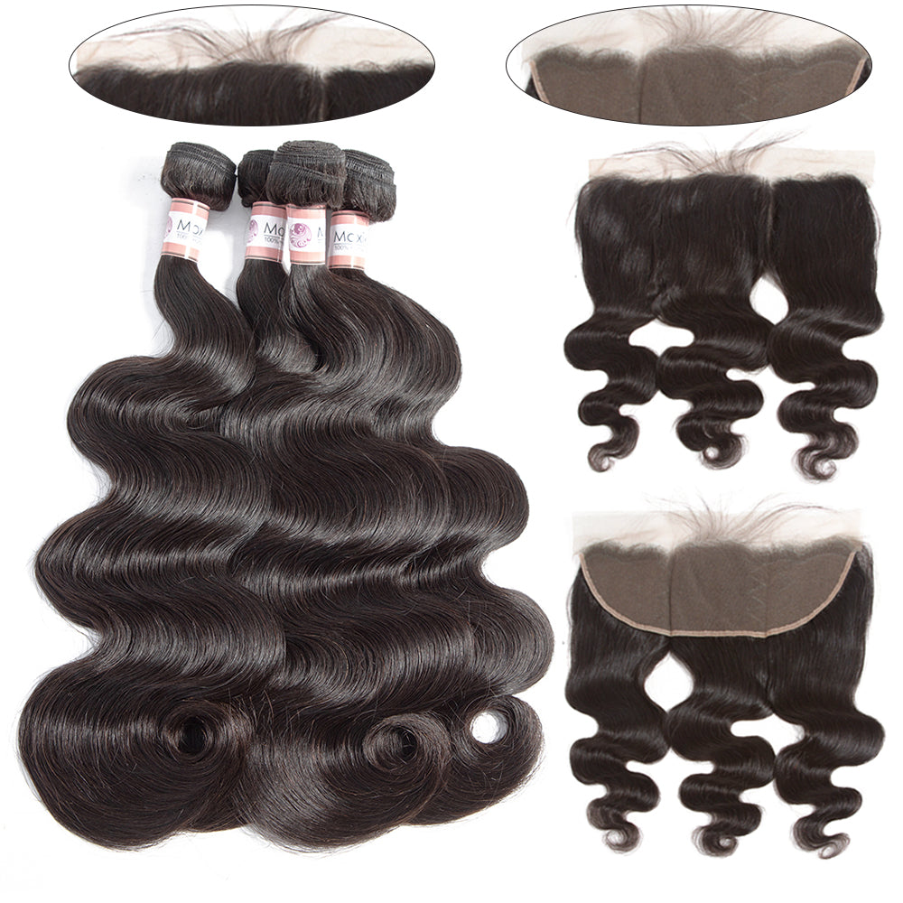 Amanda Hair Peruvian Body Wave 4 Bundles With 13*4 Lace Frontal 10A Grade 100% Human Remy Hair Charming Hairstyle