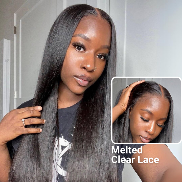Long Straight Hair Wigs 13x6 HD Transparent Lace Frontal Wig-Amanda Hair