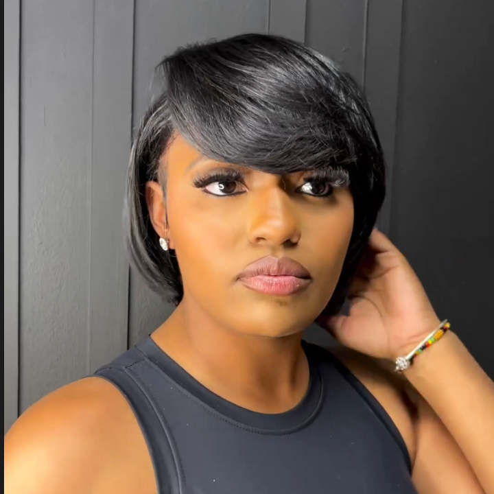 All Season Choice Glueless Short Cut Straight Bob Wig  13x4 Brazilian Hair Short Bob Lace Wigs No Code Needed Amanda Hair