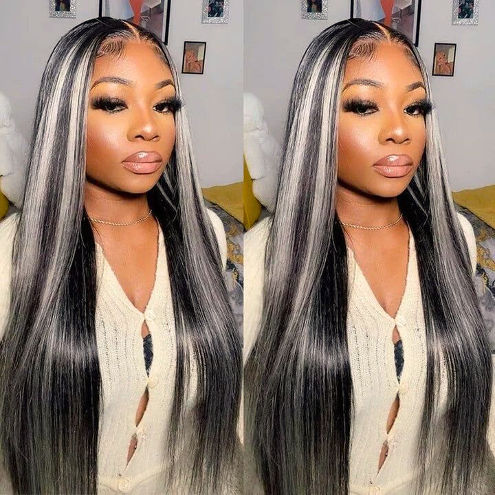 Highlight Color 13x4 Lace Frontal Wig Human Hair Transparent Lace Front Wigs Body Wave /Straight Light Blonde Wig -Amanda Hair