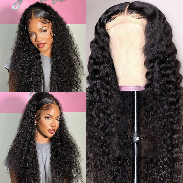 Amandahair Undetectable  13x4/4x4 Deep Wave HD Clear Lace Front/Closure Wigs Black Human HairPre Plucked Hairline
