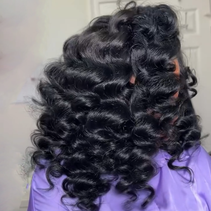 Glueless Human Hair Clear Transparent Lace Front Wand Curly Wigs For Women-Amanda Hair