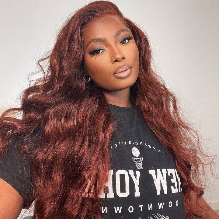 Easy on & Go Reddish Brown Loose Wave Glueless 7×5 Lace Closure Wig Flash Sale
