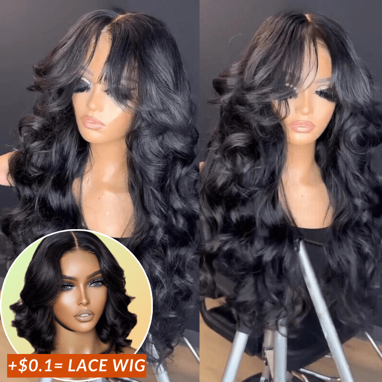 Wow $0.1 Lace Wig| Loose Wave Glueless Invisible 180% Lace Front Wig Curtain Bangs Flash Sale