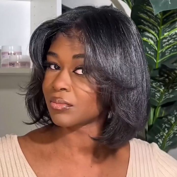 Glueless Layer Cut Short Straight Bob Wig Summer Wig Choice 13x4/6x4 Brazilian Hair Short Bob Lace Wigs No Code Needed Amanda Hair