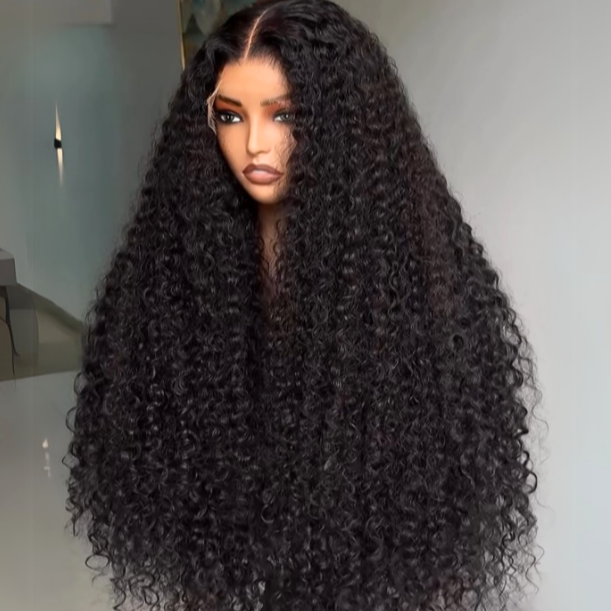 300% Density Luxury custom wigs Glueless Lace Front Curly Wigs Virgin Human Hair Transparent Lace Front Wig Super Double Drawn Level  - Amanda Hair