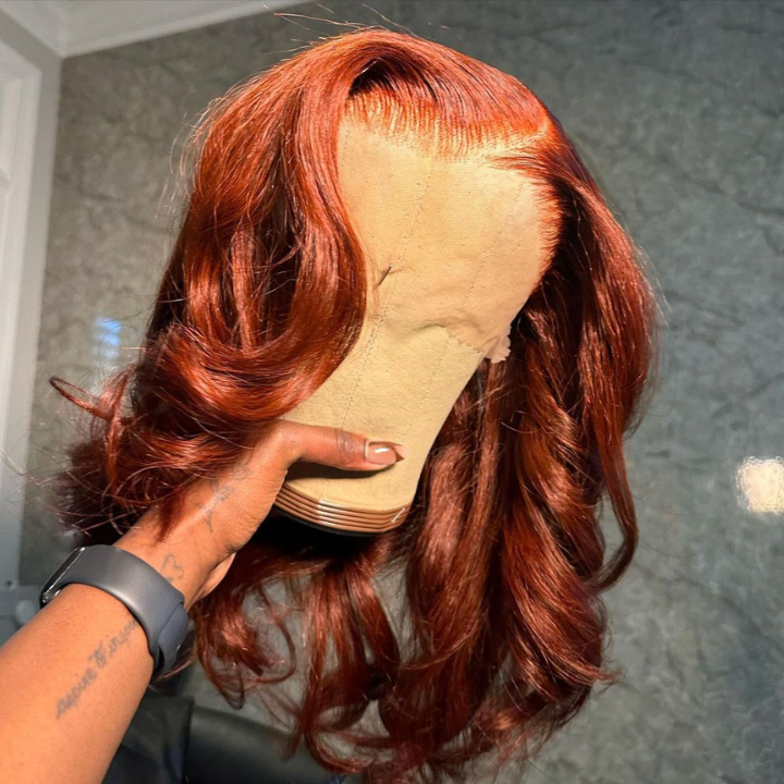 Amanda Hair Loose Wave 13*4 Lace Wigs Ginger Brown Lace Front Wigs Human Hair Undetectable Transparent Lace Wigs