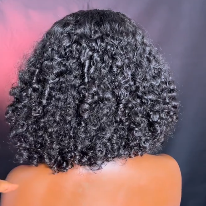 Glueless Short Gorgeous Natural Coily Curl Bob Wig 13*4 Brazilian Human Hair Lace Wig No Code Needed Amanda Hair
