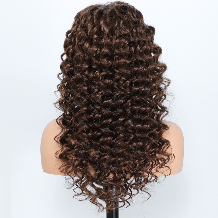 Human Hair Brown Loose Deep Wave 13x4/6x4 Glueless Lace Front/Closure Wigs-Amanda Hair