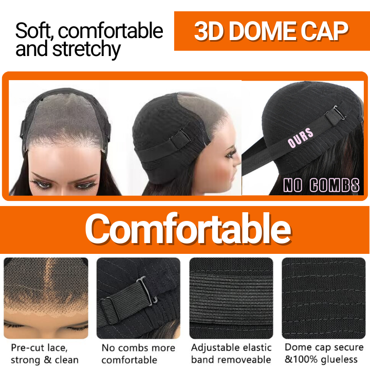 Glueless Loose Wave 6x4.5 /13x4 HD Transaparent Lace Front Wig Virgin Human Hair Pre Plucked Hairline - Amanda Hair