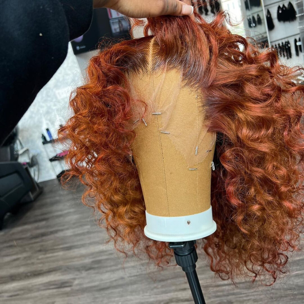 Amanda Ginger 13X4/4x4 Curly Glueless Lace Front Human Hair Wigs For Women No Code Needed Flash Sale