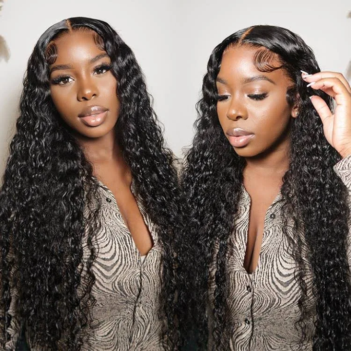 Deep Wave 13*6 Lace Wigs 100% Human Hair Transparent Lace Front Wigs-Amanda Hair