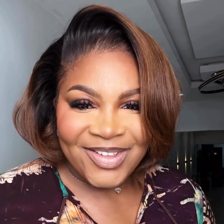 Ombre Brown Short Bob Lace Wig C Part Hairstyle Colored Wig Human Hair Pre Plucked-Amanda Hair