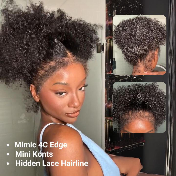 180% Density Natural Curly Hair 360 Full Lace Wig No Code Needed -Amanda Hair