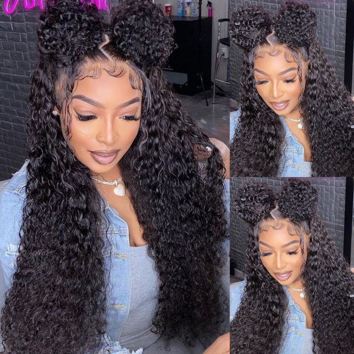 300% Density Luxury custom wigs Loose Wave Glueless  Lace Deep Wave Wigs Virgin Human Hair Transparent Lace Front Wig Super Double Drawn Level  - Amanda Hair