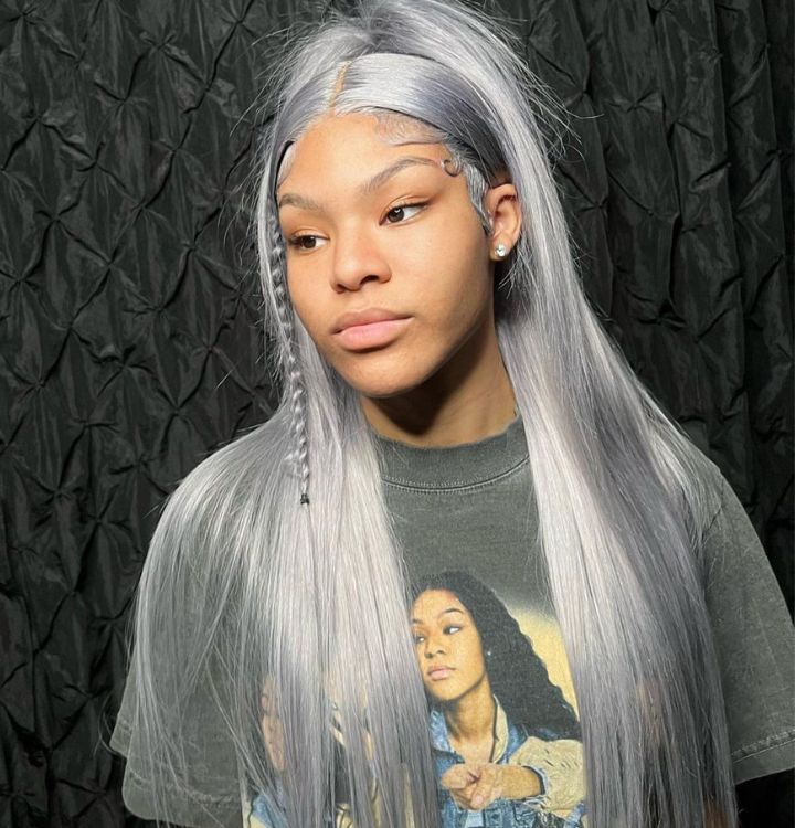 Silver Grey Straight 4x4/5x5/13x4  Lace Closure/Frontal Transparent  HD Lace Wigs Pre-plucked with Baby Hair