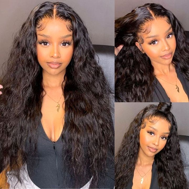 Weekend Flash Sale Nature Wave 4*4 Frontal Wigs Pre Plucked Natural Hair Transparent Lace Wigs-Amanda Hair