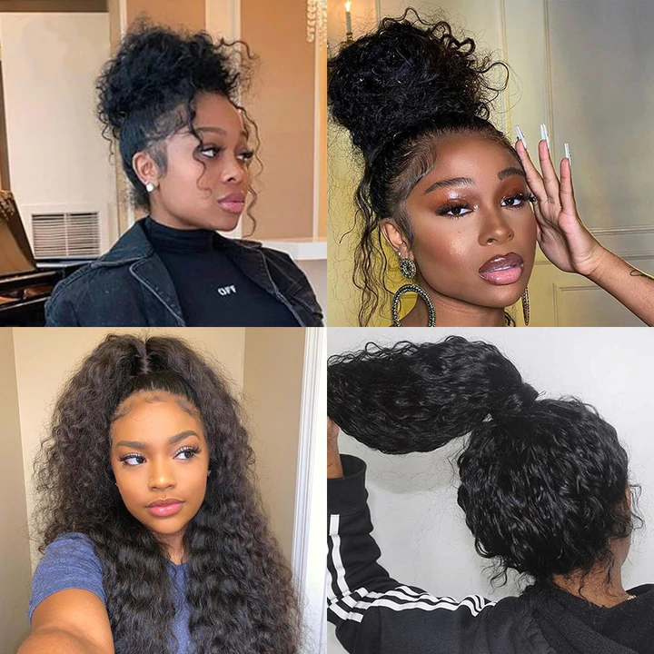 360 Frontal 22" Water Wave Wig Human Hair Wavy Wig Pre Plucked Natural Hairine With Baby Hair-Amanda Hair