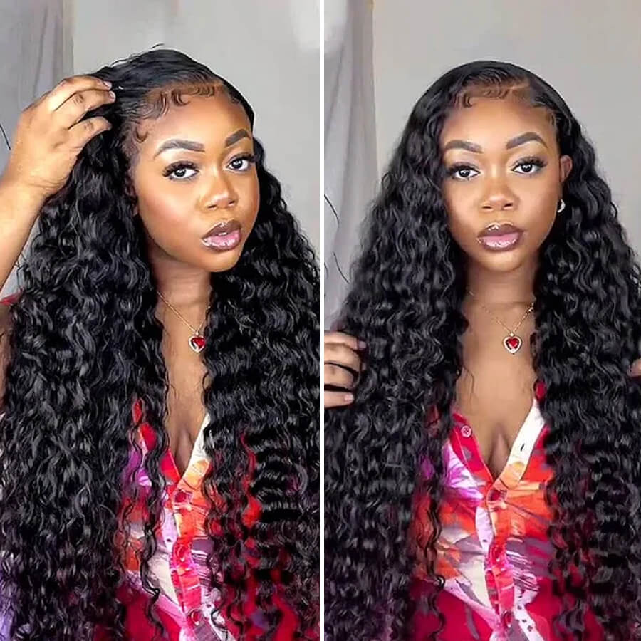 Water Wave Hair 13x6 HD Lace Front Wig 36" Glueless Long Wigs Real Human Hair Wigs For Women-Amanda Hair