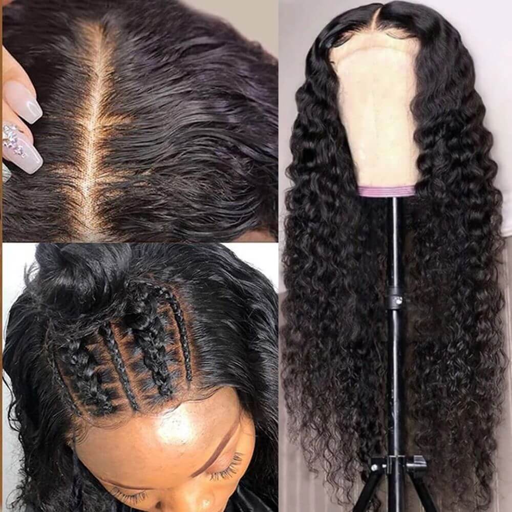 Melted Transparent Lace Deep Wave Wigs Human Hair 4*4 HD Lace Closure Wig - Amanda Hair