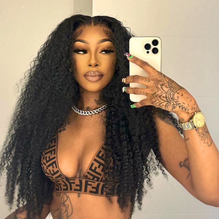 Kinky Curly Hair Transparent Glueless Lace Front Wig 13*4/6*4 Lace Frontal Clear Lace Wigs-Amanda Hair