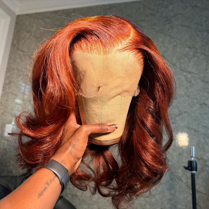 Amanda Hair Loose Wave 13*4 Lace Wigs Ginger Brown Lace Front Wigs Human Hair Undetectable Transparent Lace Wigs