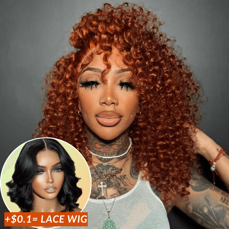 Wow $0.1 Lace Wig| Dark Ginger Brown Wear Go Glueless 7×5 Lace Wig 180% Density Flash Sale